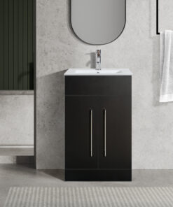 Oreo 500mm 2‑Door Black Vanity Unit & Basin