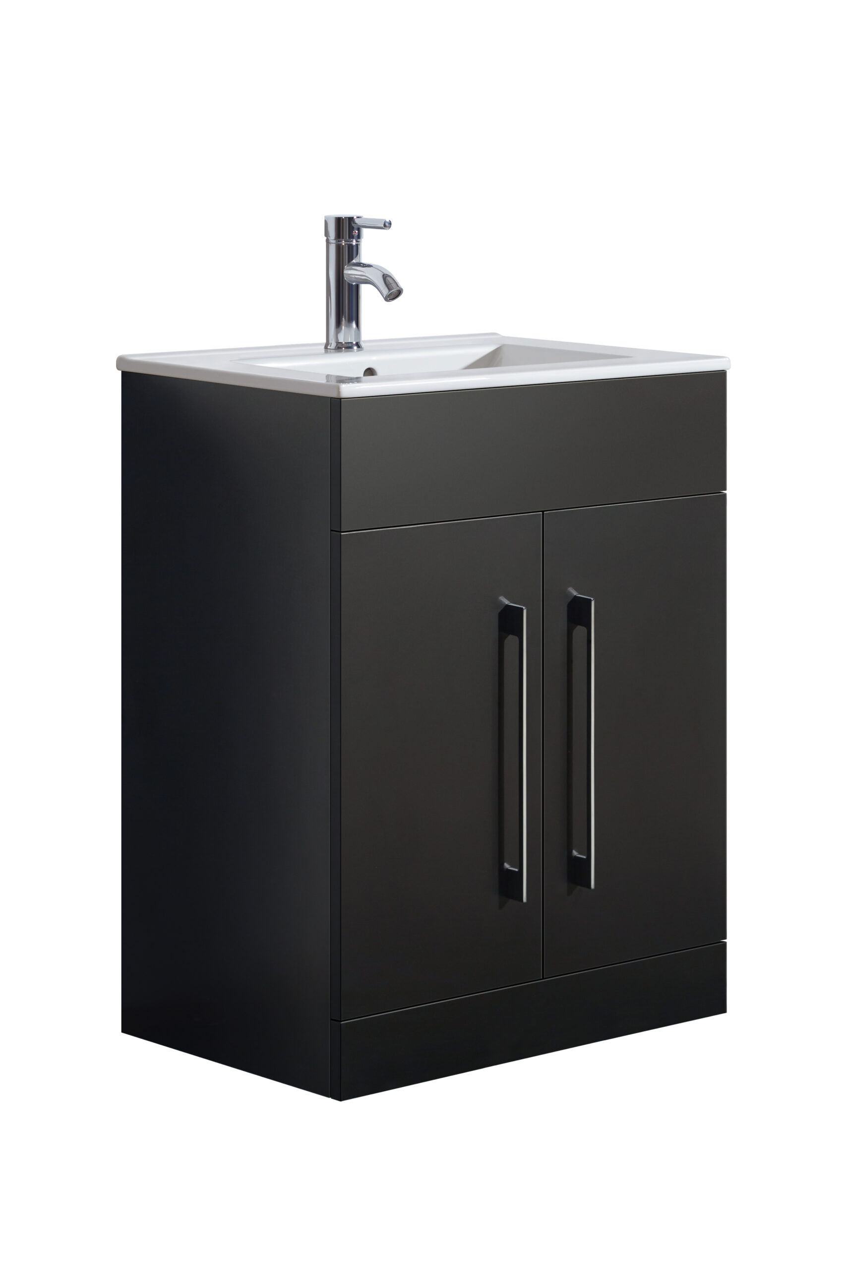 Oreo 600mm 2‑Door Black Vanity Unit & Basin - Image 2