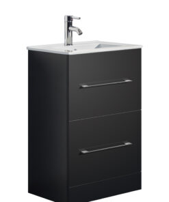 Alternative view of Oreo 500mm 2‑Drawer Black Vanity Unit & Basin