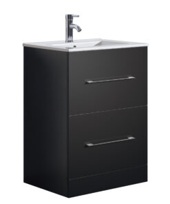 Alternative view of Oreo 600mm 2‑Drawer Black Vanity Unit & Basin