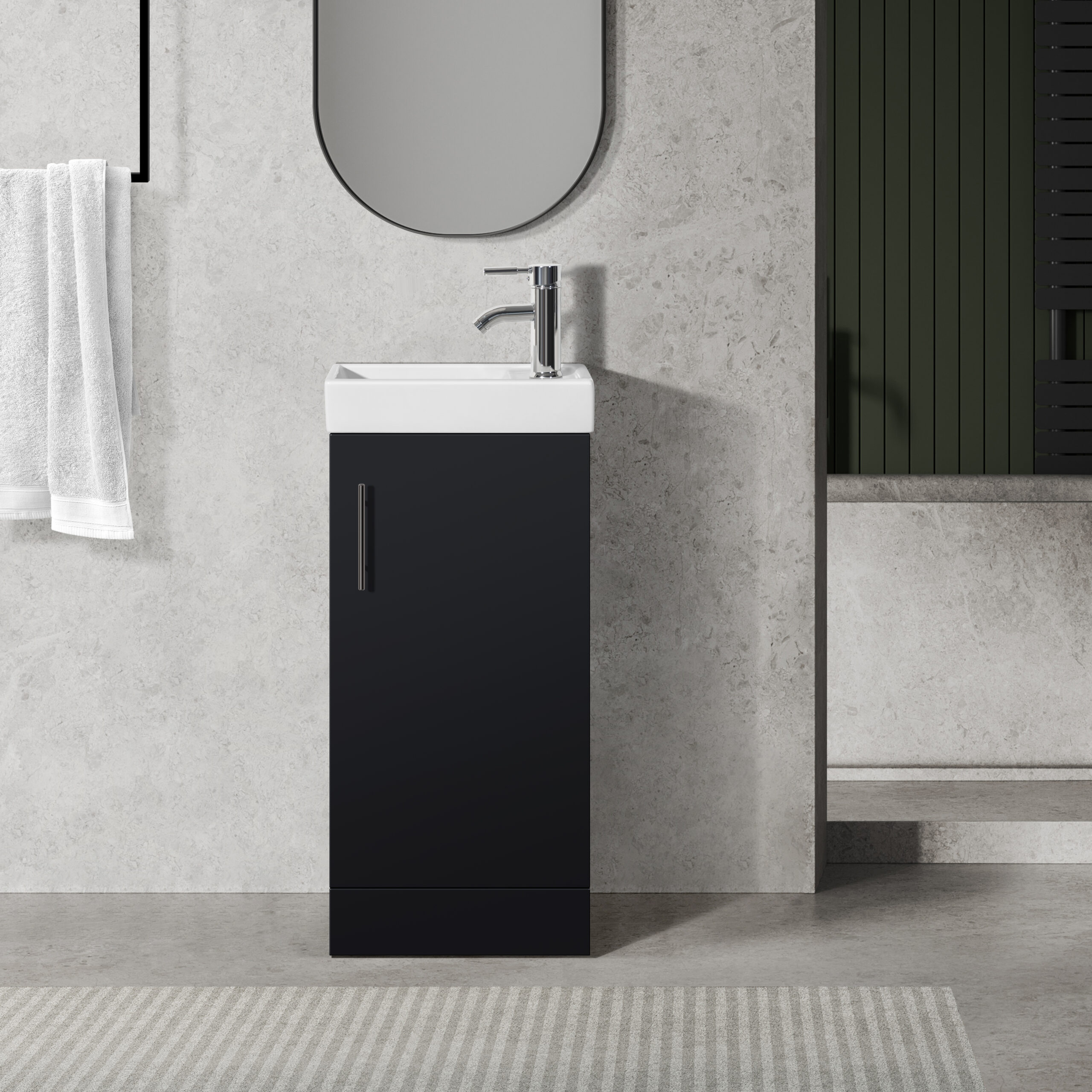 Oreo 400mm Black Cloakroom Unit