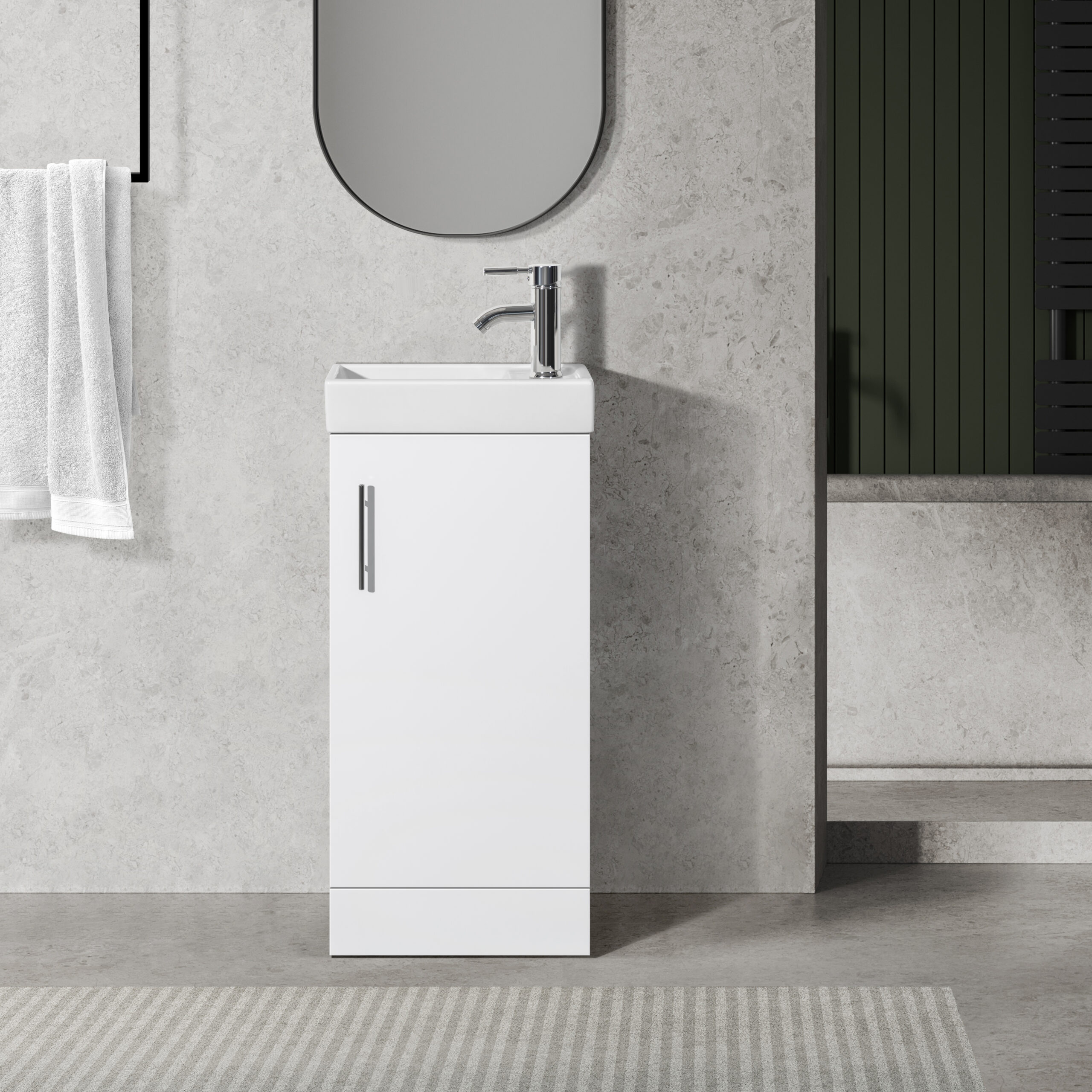 Oreo 400mm White Cloakroom Unit