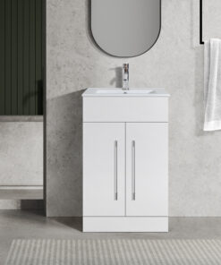 2‑Drawer White Vanity Unit & Basin