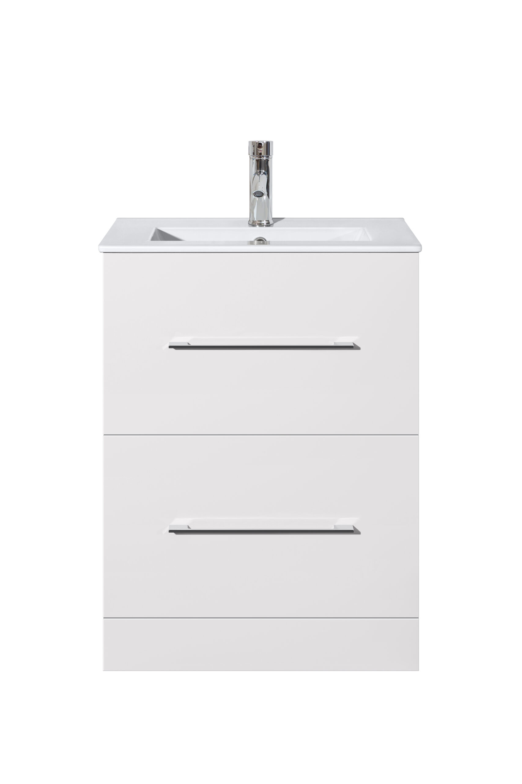 Oreo 600mm 2‑Drawer White Vanity Unit & Basin - Image 3