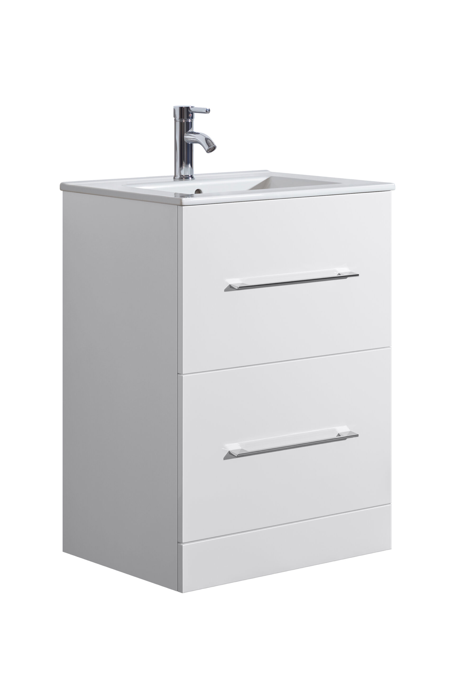 Oreo 600mm 2‑Drawer White Vanity Unit & Basin - Image 2