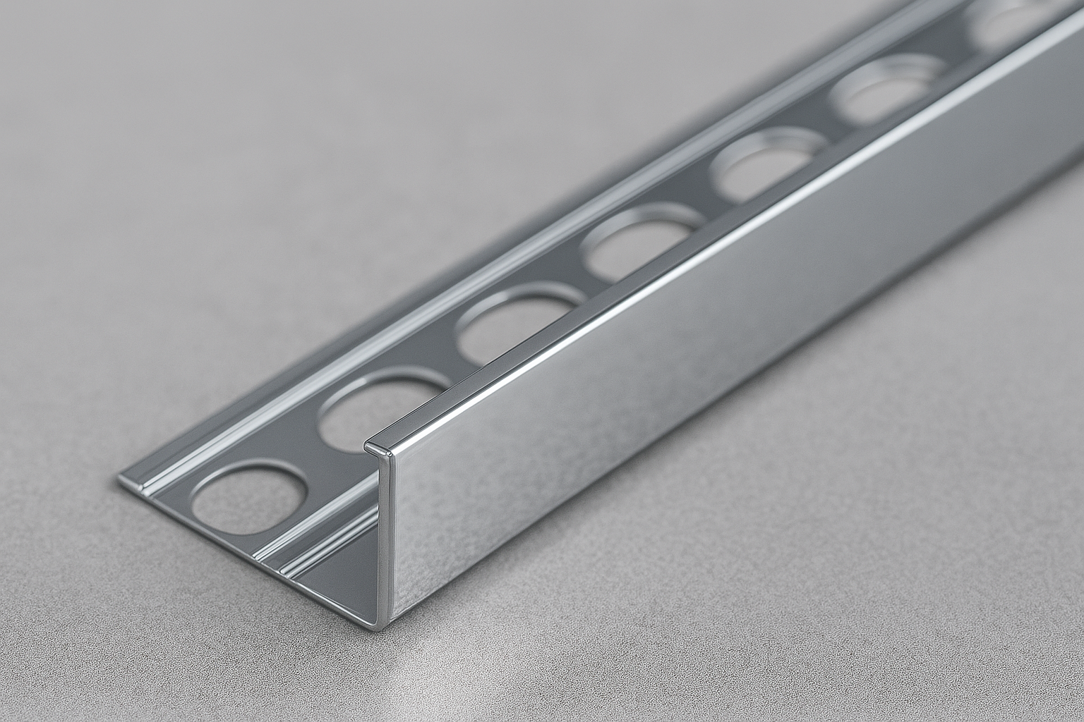 Chrome Polished 8mm Straight Edge 8ft