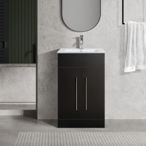 Oreo 500mm 2‑Door Black Vanity Unit & Basin