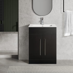 Oreo 600mm 2‑Door Black Vanity Unit & Basin