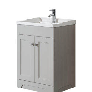 Rome 600 White Unit & Basin (Floor Standing)