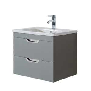 Luna 600 Grey Unit & Basin (Wall Hung)