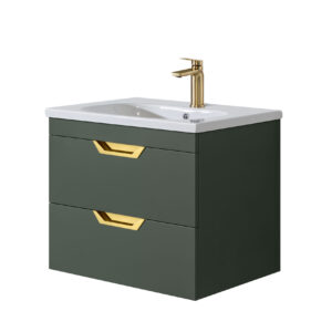 Luna 600 Sage Green Unit & Basin (Wall Hung)