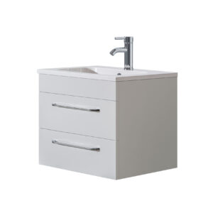 Siena 600 White Unit & Basin (Wall Hung)
