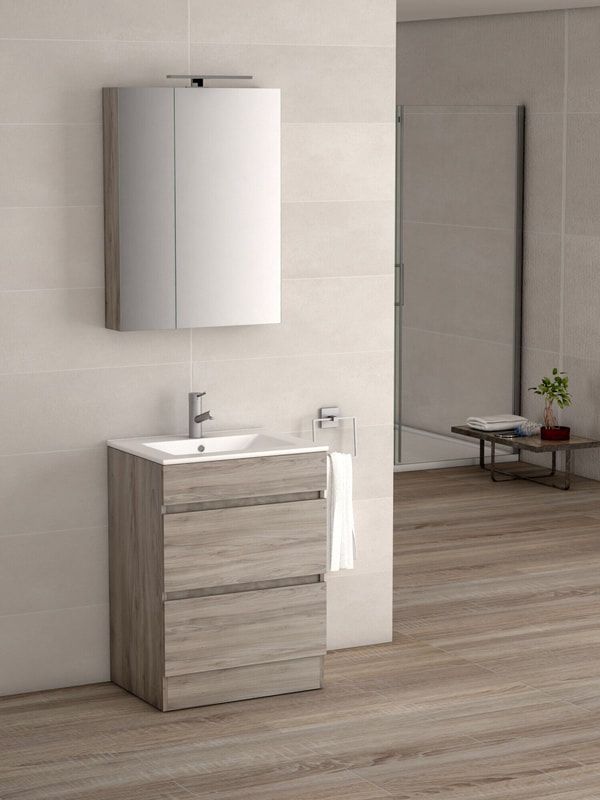 Viena Grey Ash 600 Floor Unit & Basin