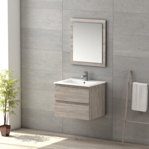 Viena Grey Ash 600 Wall Hung Unit & Basin