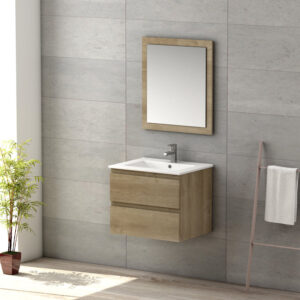 Viena Oak 600 Wall Hung Unit & Basin
