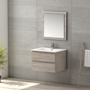 Viena Grey Ash 800 Wall Hung Unit & Basin