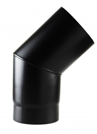 Vitreous Matt Black 150mm x 45 Degree Bend