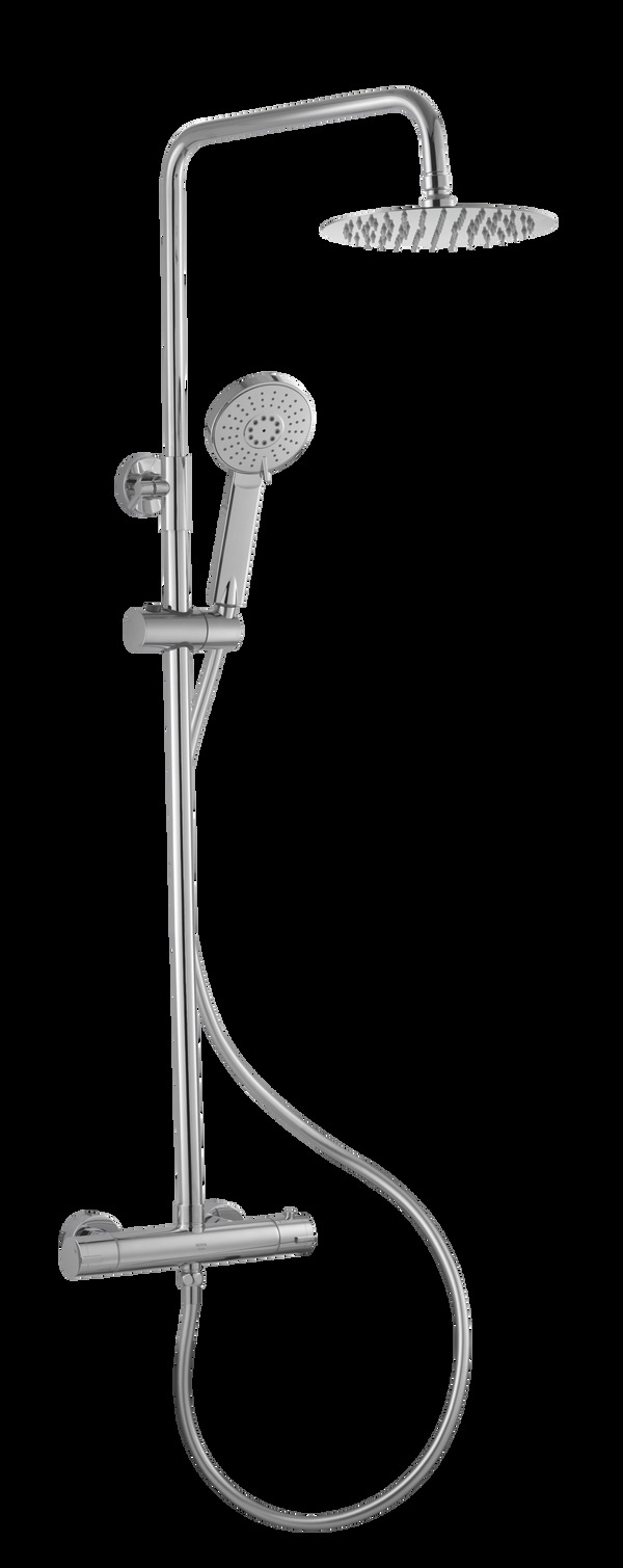 Cascade Round Chrome Thermostatic Shower 1500mm PVC Hose