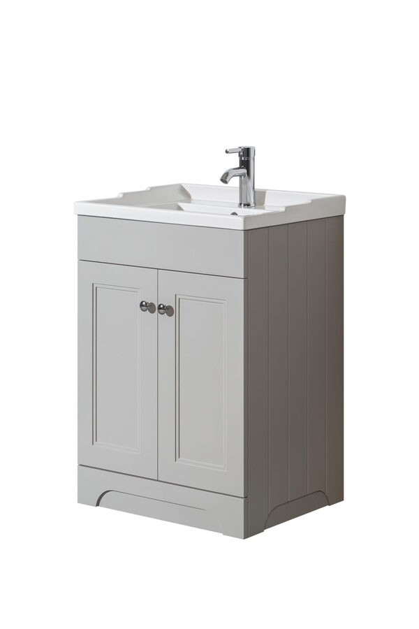 Rome 600 White Unit & Basin (Floor Standing)