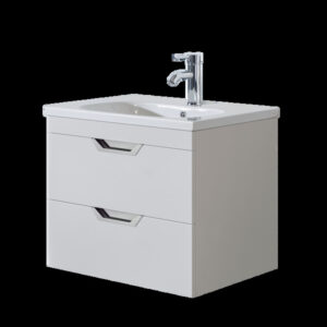 Luna 600 White Unit & Basin (Wall Hung)
