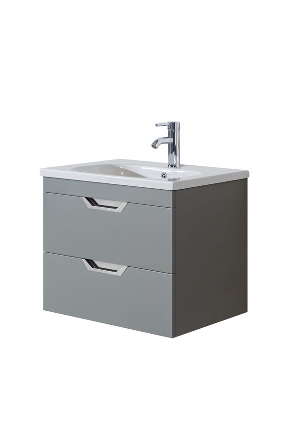 Luna 800 Lead Grey Unit & Basin (Wall Hung)