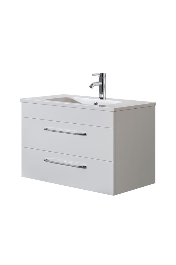 Siena 800 White Unit & Basin (Wall Hung)