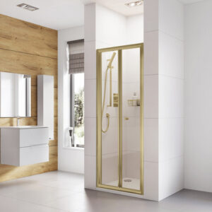 Bi-fold Shower Door 800mm Brushed Brass