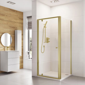 Pivot Shower Door 900mm Brushed Brass