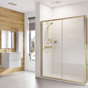 Sliding Shower Door 1100mm Brushed Brass
