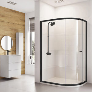 One Door Offset Quadrant Shower Enclosure 1000mm x 800mm Black