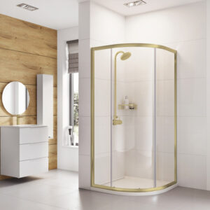 One Door Quadrant Shower Enclosure 900mm x 900mm Brushed Brass