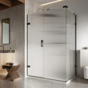 Wetroom Panel 1200mm Gun Metal Fluted