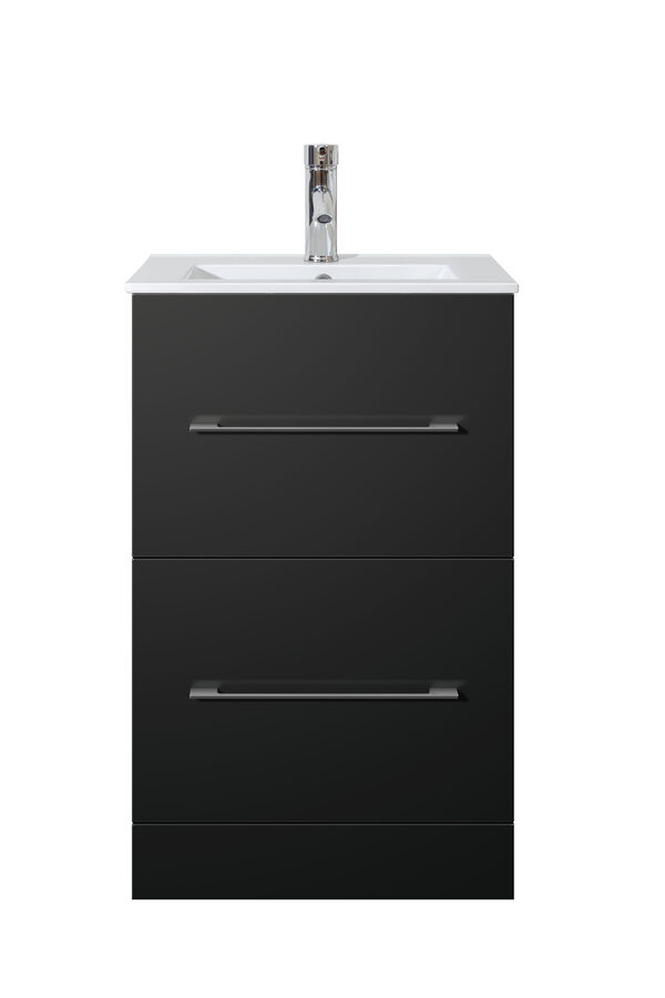 Oreo 500mm 2‑Drawer Black Vanity Unit & Basin - Image 3